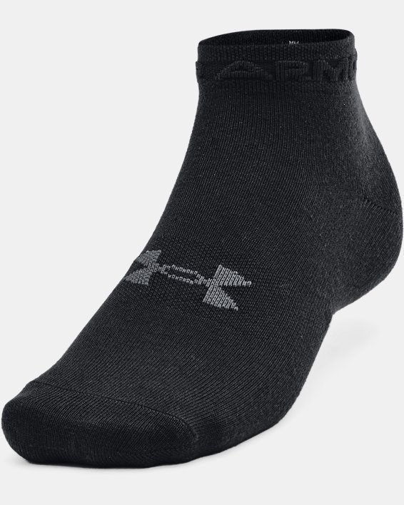 Unisex UA Essential Low Cut Socks 3-Pack in Black image number 1